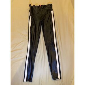 Spanx stretch Pants Black/w/Beige‎ Stripe M